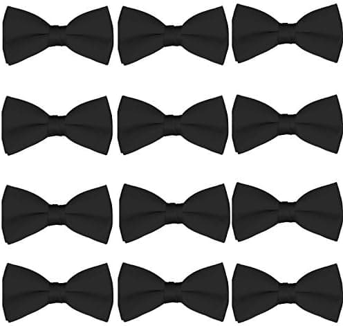 Boys Wedding Bow Tie 12 Pack Children Bowties Kids Tuxedo Solid Ties