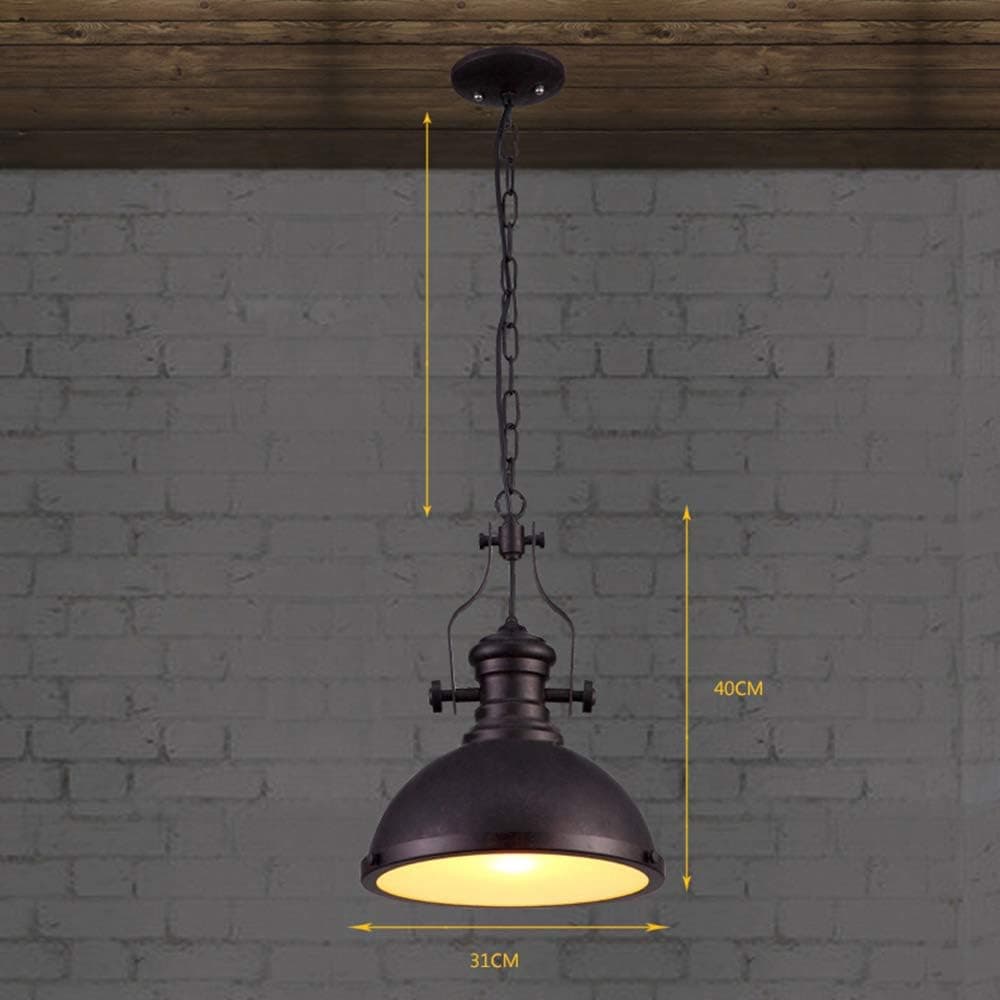 LITFAD Industrial Single-Light Pendant Lamp Frosted Glass Diffuser, One Light Iron Pendent Light Mounted Fixture Ceiling Light Chandelier in Black and Purple