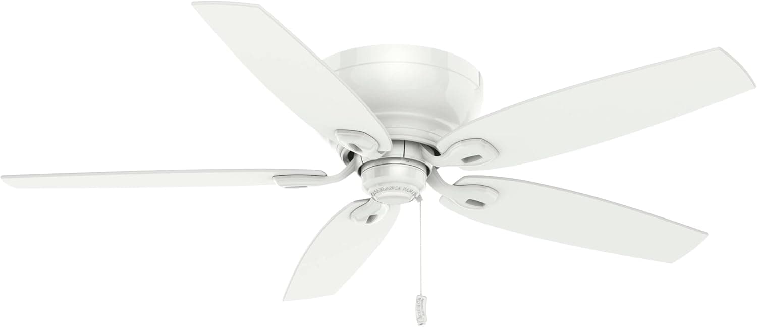 Hunter Fan Casablanca Durant Indoor Low Profile Ceiling Fan with Pull Chain Control, White, 54-inch (54103)