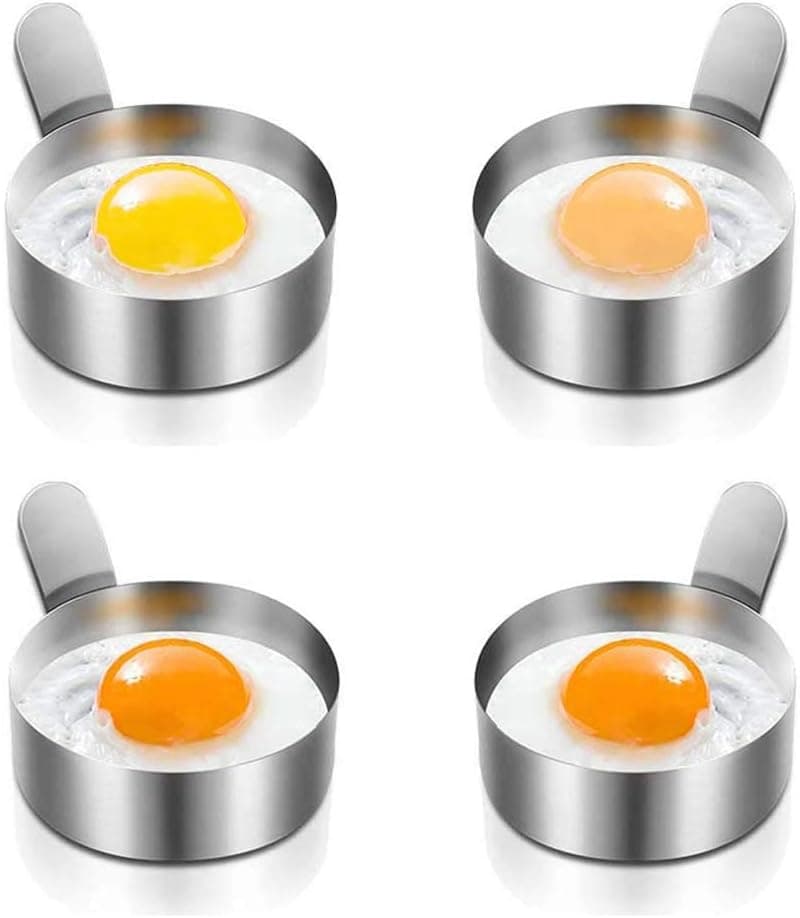 4 Pack Egg Ring, 3 Inch Stainless Steel Omelet Mold Cooking Non Stick Pancake Ring Metal Kitchen Egg Ring,Omelet Mold Cooking Non Stick Pancake Ring Metal Kitchen Cooking Tool
