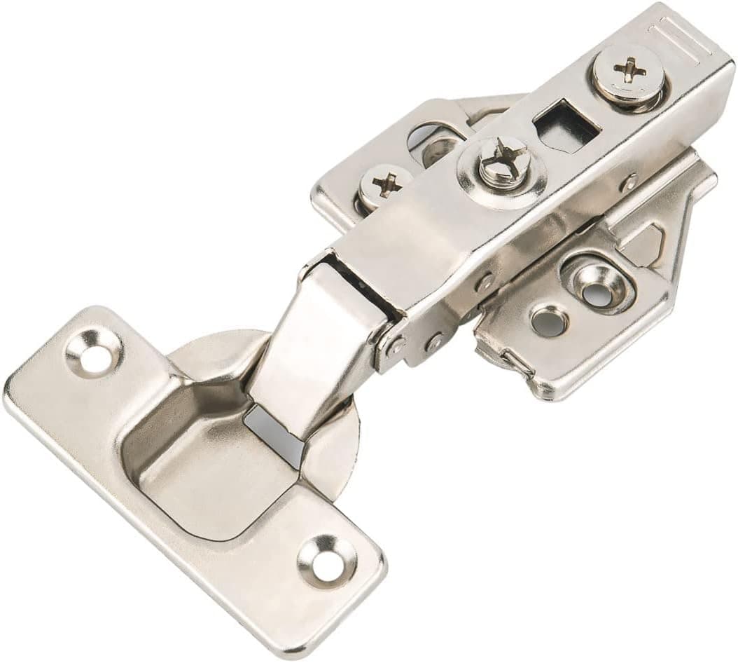 Bhonlon 10 Pack Soft Close Cabinet Hinges 3/4 Inch Full Overlay Frameless 3D Adjustable Clip on Cabinet Door Hinge 110 Degree European Cupboard Hinges Brushed Nickel Hinges for Kitchen Cabinets