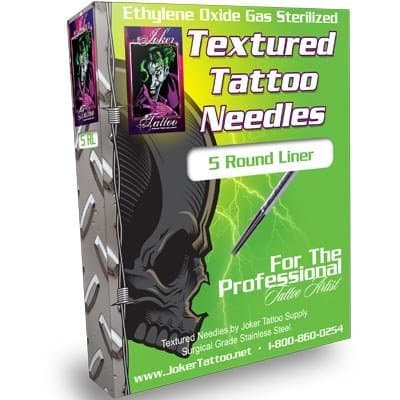 Joker Tattoo Textured Tattoo Needles 5 Round Liners Box of 50