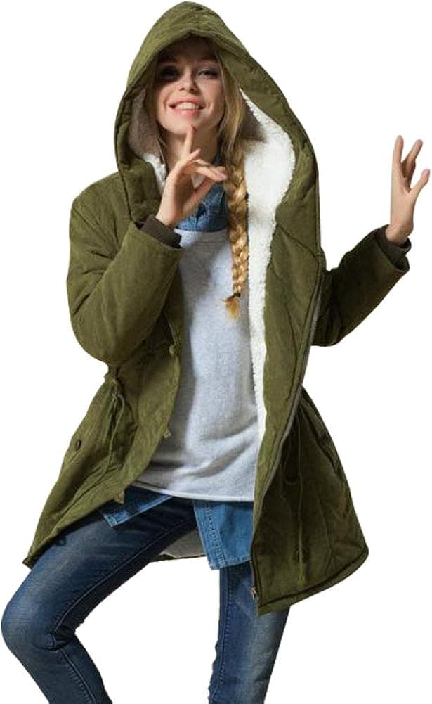 Eleter Women's Winter Warm Coat Hoodie Parkas Overcoat Fleece Outwear Jacket with Drawstring
