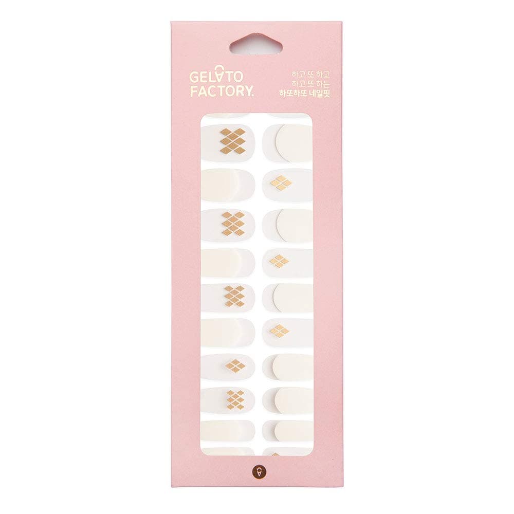 Gel Nail Strip by Gelato Factory - Ultra Shine 10 Minute Nail No Glue No Soak Off (Gole Diamond)