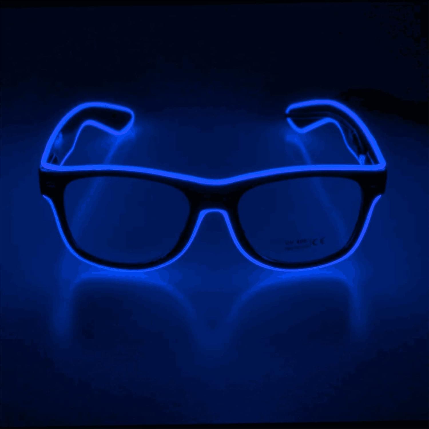 Blazing Fun El Wire Glasses Led DJ Bright Light Safety Light Up Multicolor led Flashing Glasses with 4 Modes for Halloween Christmas Birthday Party (Blue)