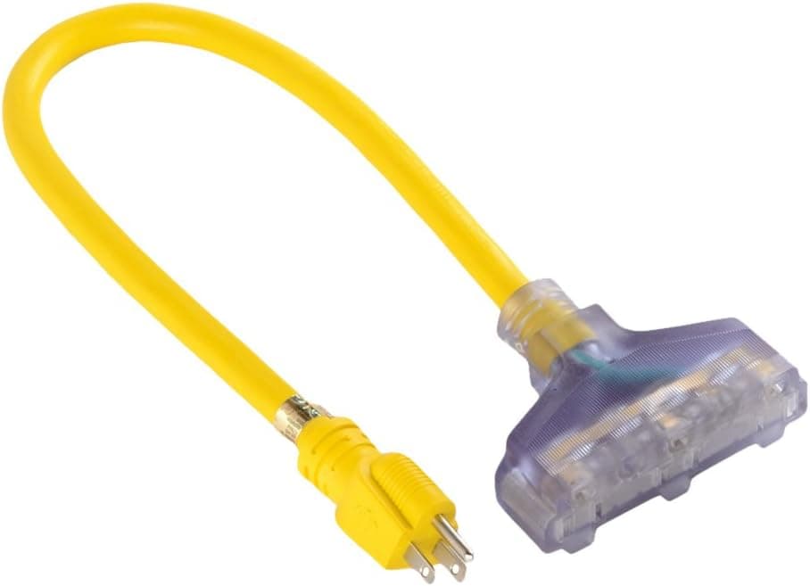 ATE Pro. USA 70076 Extension Cord, 2', 12 Gauge, 3-Prong