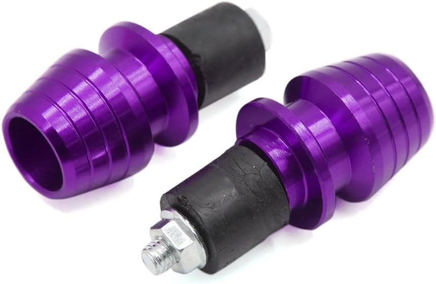 uxcell 2Pcs Purple Aluminum Alloy 17mm Wine Bowl Shape Motorcycle Handlebar Grips End Cap
