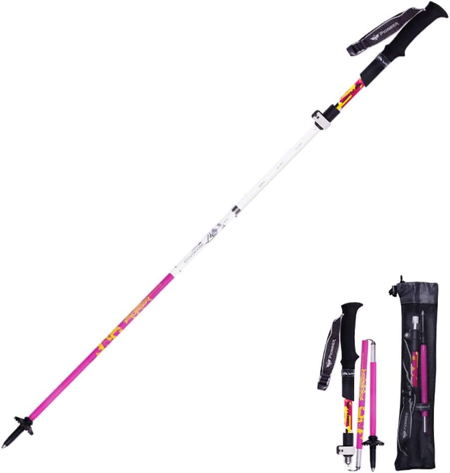 FLAMROSE Trekking Poles – Lightweight, Quick Lock, Detachable Wristband, for Hiking, Walking, Backpacking and Snowshoeing, Folding Sticks