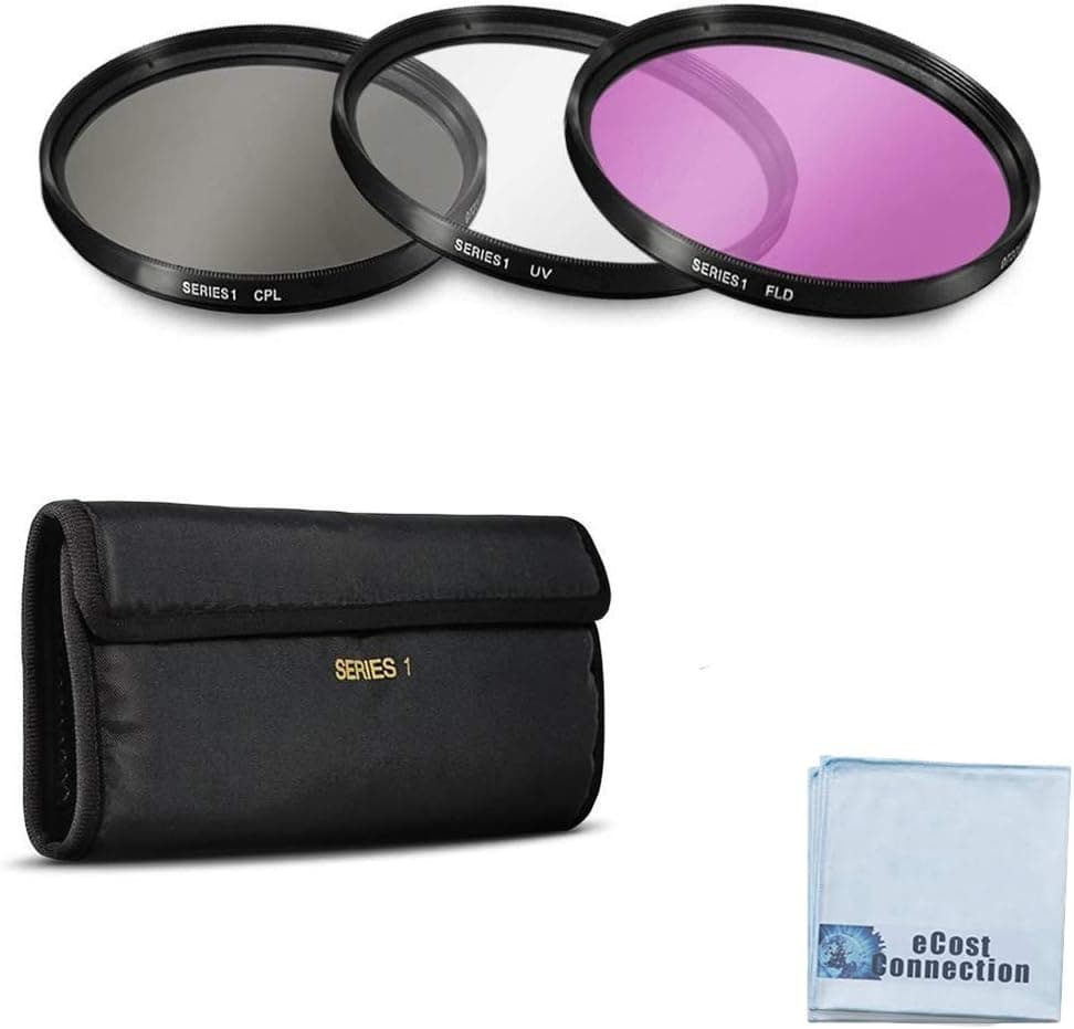 3 Piece UV, CPL, FLD 52mm 52mm Filter Kit for for Nikon 1J1, 1V1, Df, D70, D90, D300, D300S, D600, D610, D700, D3000, D3100, D3200, D5000 Cameras &More + Microfiber Cloth