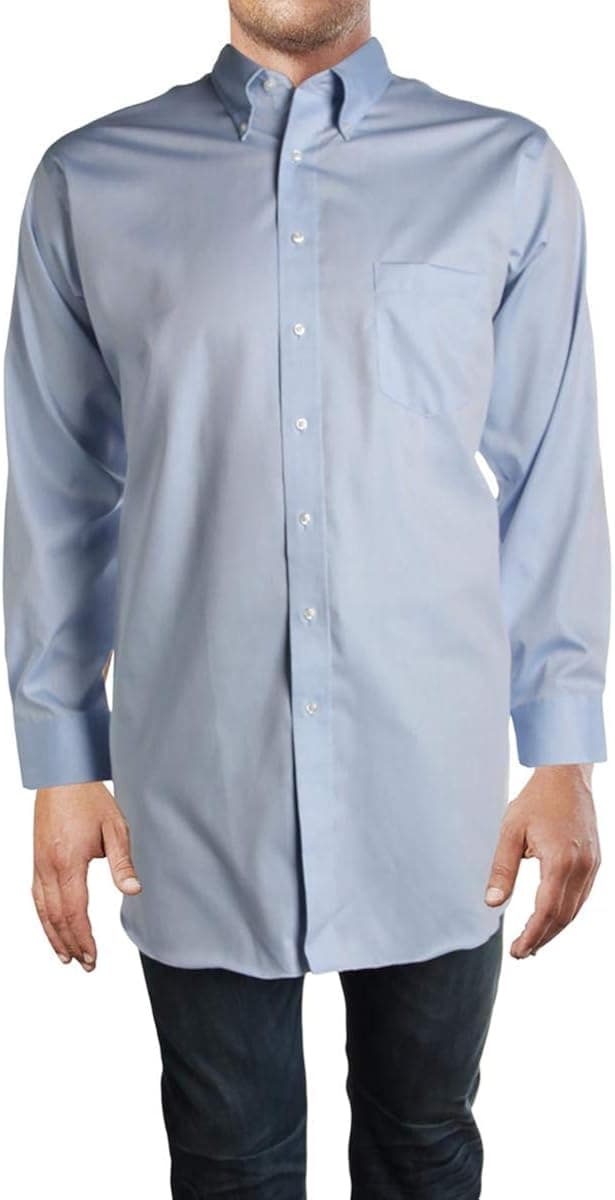 Eagle Men's TALL FIT Dress Shirts Non Iron Stretch Button Down Collar Solid (Big and Tall)