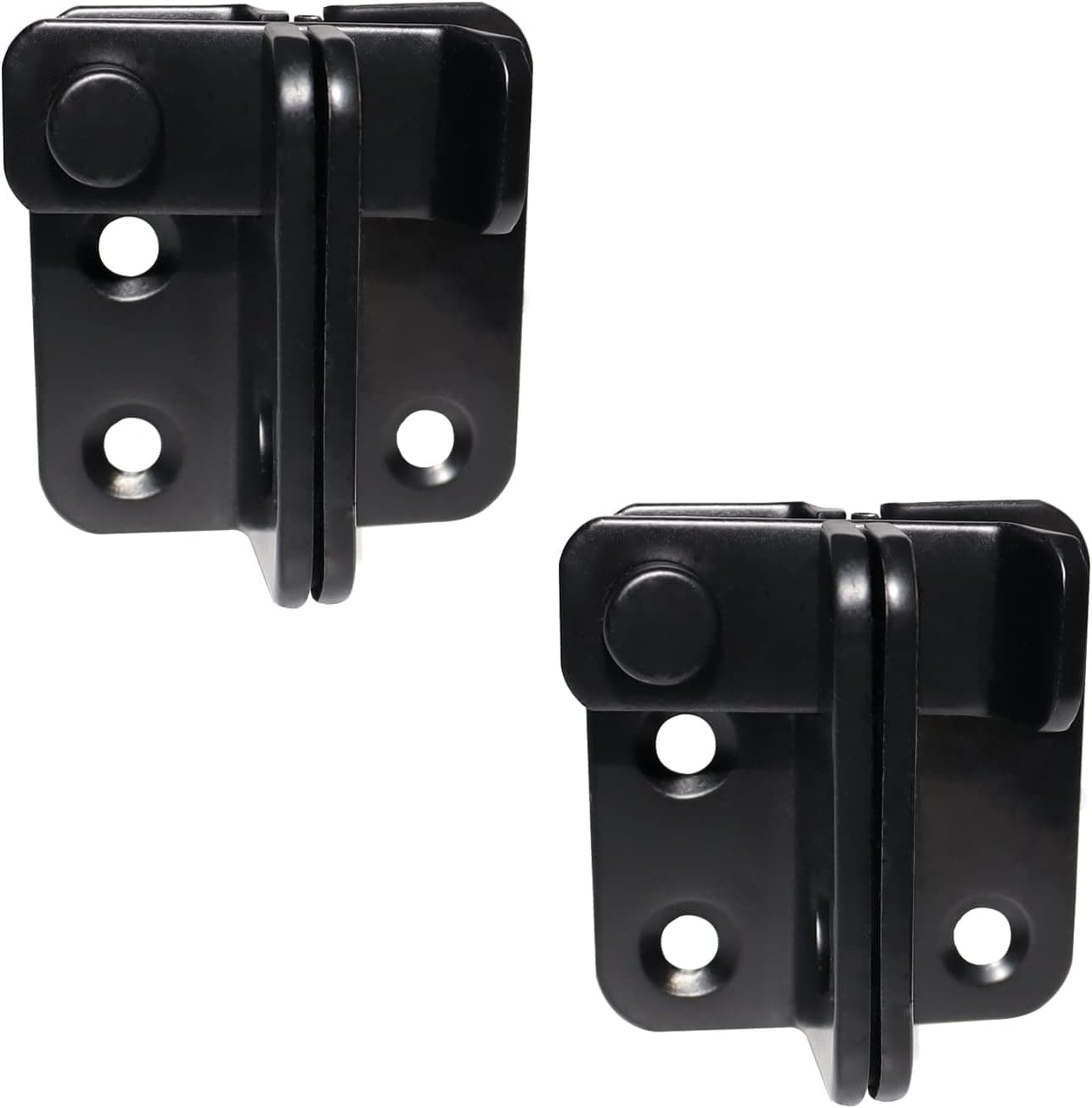 Heavy Duty Small Flip Door Lock,Solid Stainless Steel Flip Safety Lock with Padlock Hole,for Barn Doors and Windows,Garages,Fences,Pastures,Pack of 2 (Small Black)