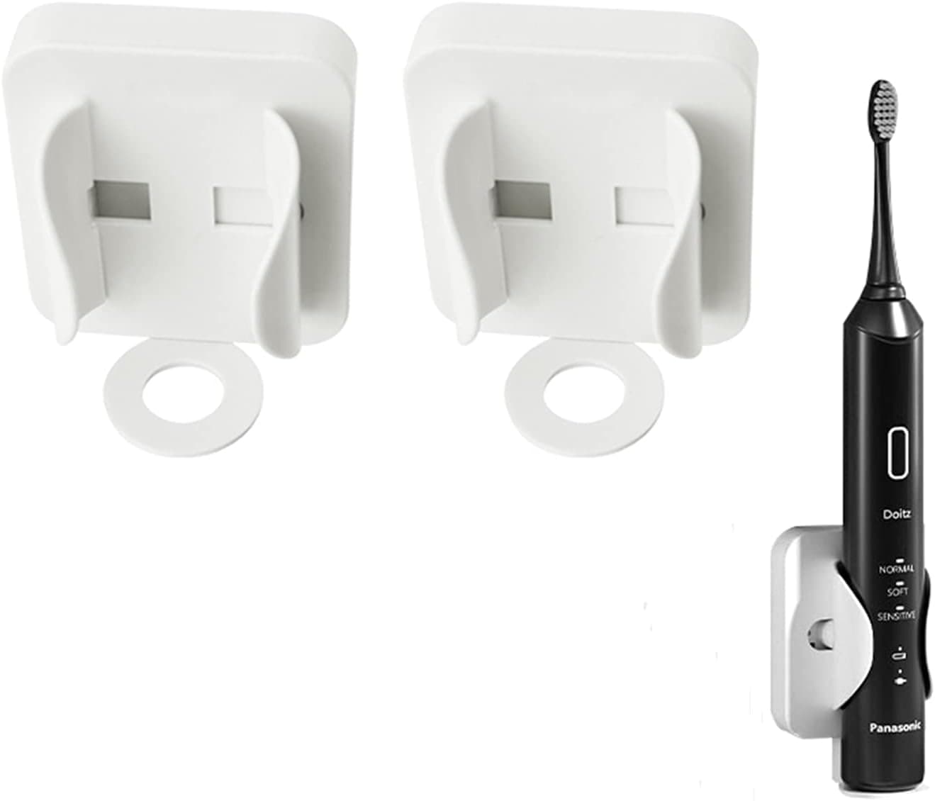 Electric Toothbrush Wall Holder, 2pcs Toothbrush Organizer, Toothbrush Holder for Bathroom Decor Toothbrush Holder Wall Mounted, White