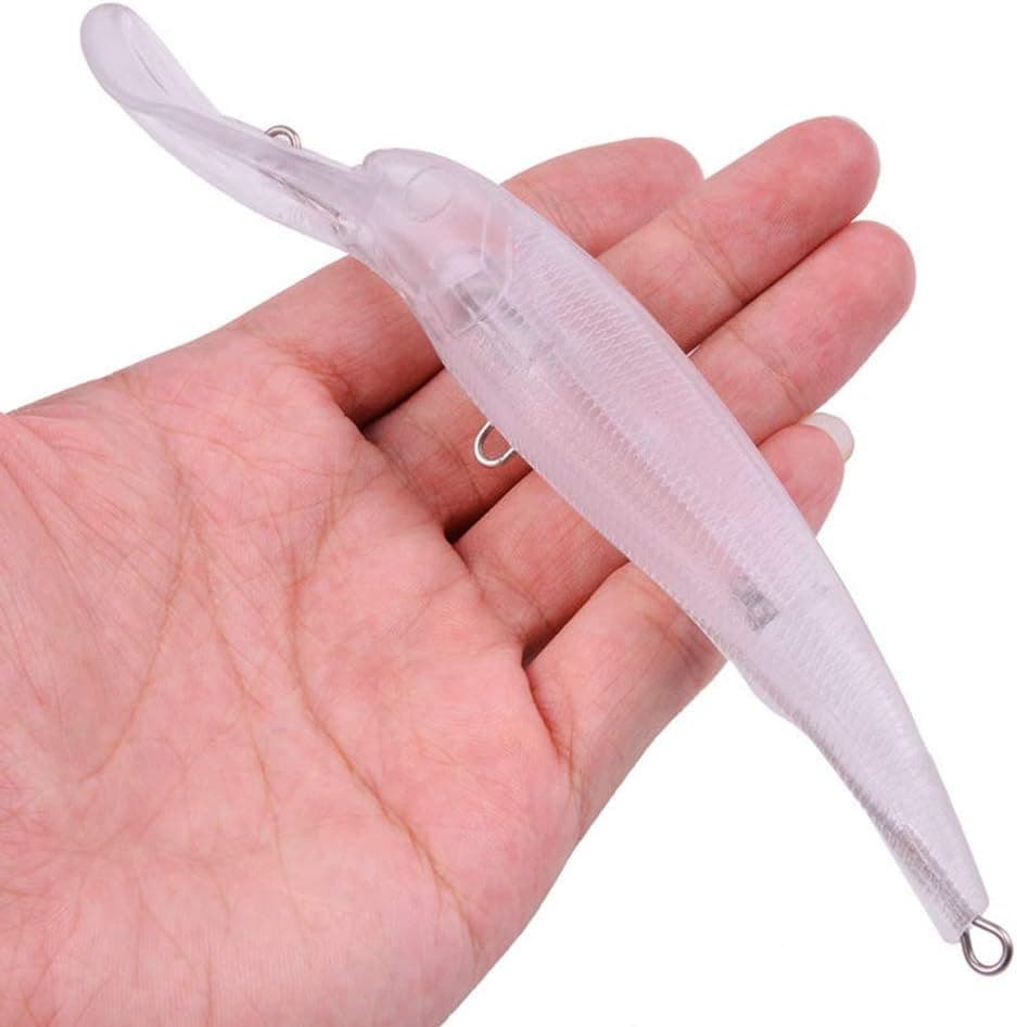 Aneew Bulk 10x Unpainted Blanks Crankbaits Kit Bass Fishing Lures Minnow Swimming Jerkbaits Trout Walleye Musky Pike Perch Topwater Freshwater 6.4"/0.8oz