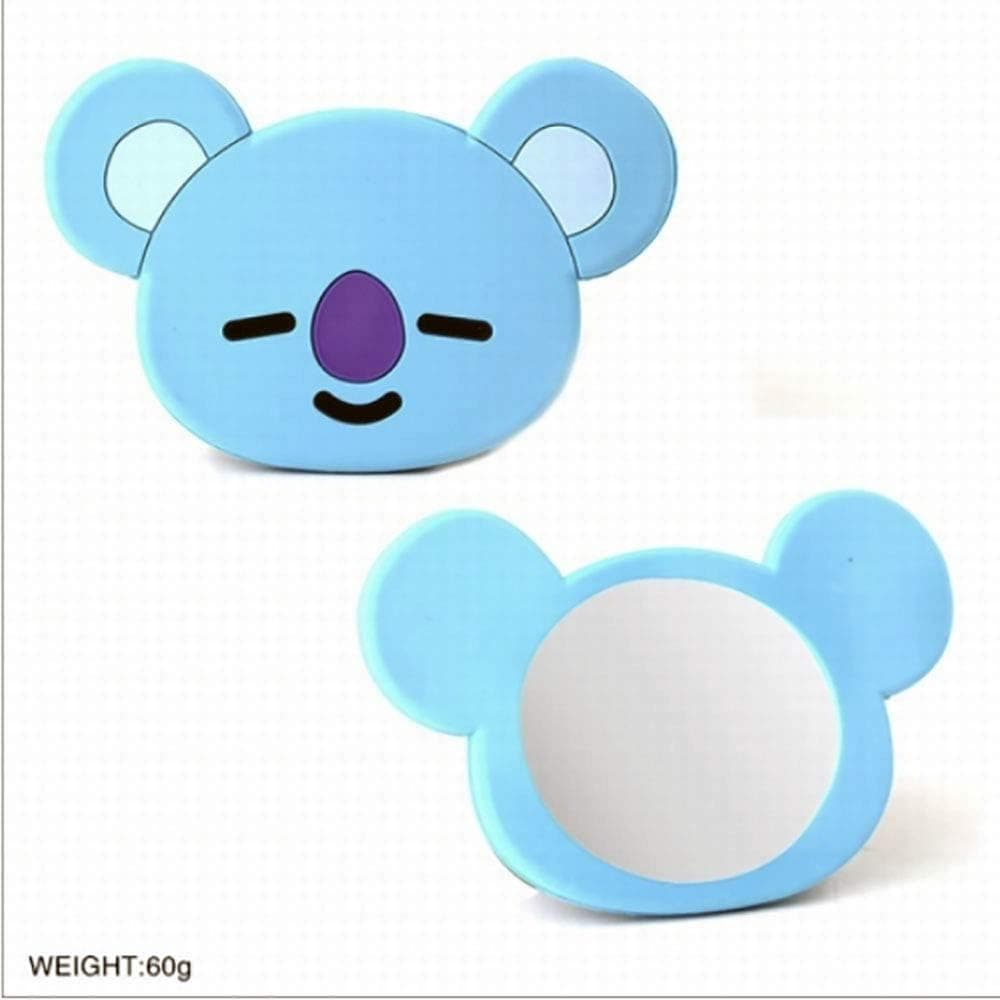 K Pop Pink Store BTS Bangtan Boys Mirror Makeup Mirror Pocket Folding Face Mirror Compact (Koya)