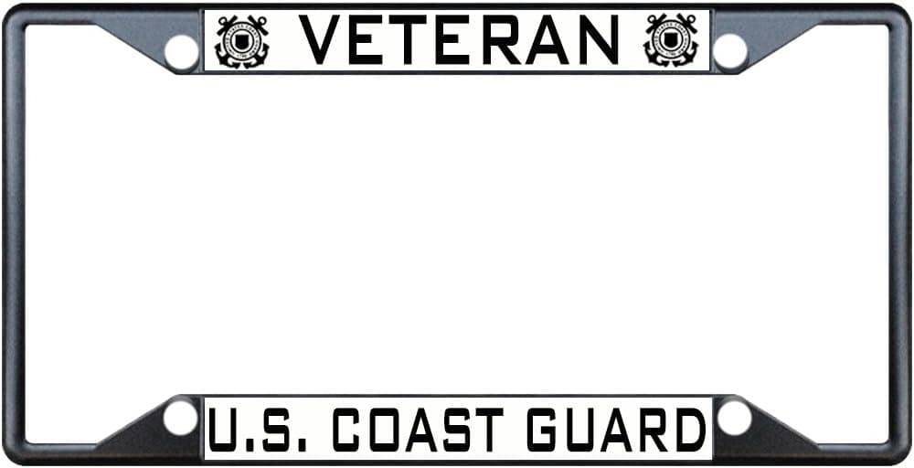 Fastasticdeals Veteran U.S. Coast Guard License Plate Frame Tag Holder Cover