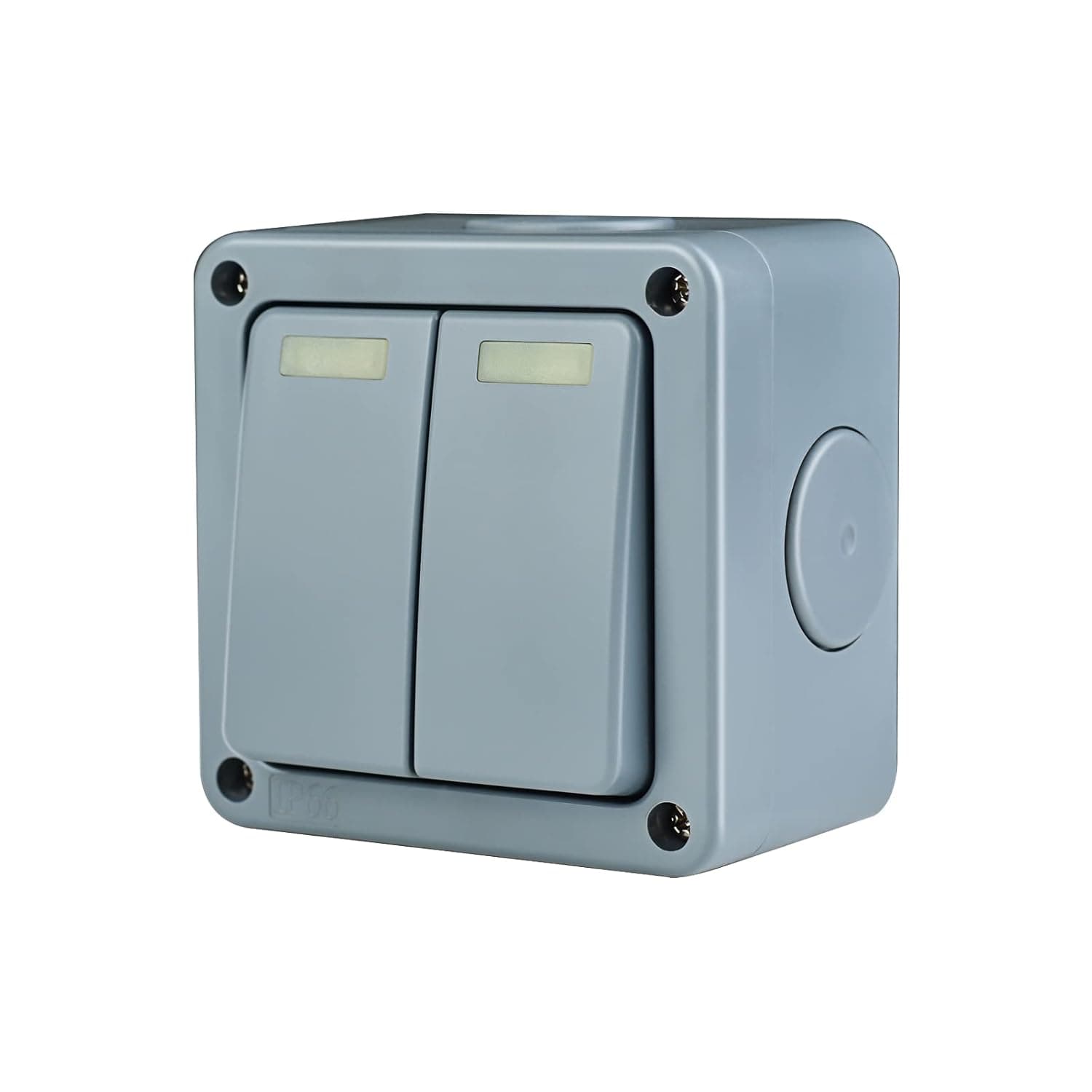 Waterproof Outdoor Light Switch,SuperInk IP66 Outdoor Double Switch,2 Gang 2 Way Dual Switch,15Amp 80-250V DPDT Electrical Switch,for Outdoor,Garden,Pool Patio Area,Greenhouse