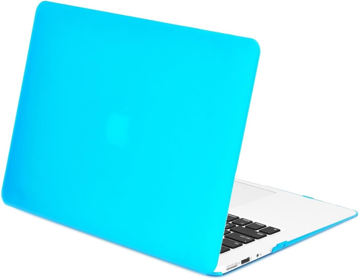 TOP CASE - Classic Series Rubberized Hard Case Compatible Older Generation MacBook Air 13" (A1369 and A1466) (Release 2010-2017) (Aqua Blue)