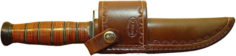 KA-BAR Full Size US Marine Corp Fighting Knife crossdraw Brown Sheath.THE KNIFE IS NOT INCLUED