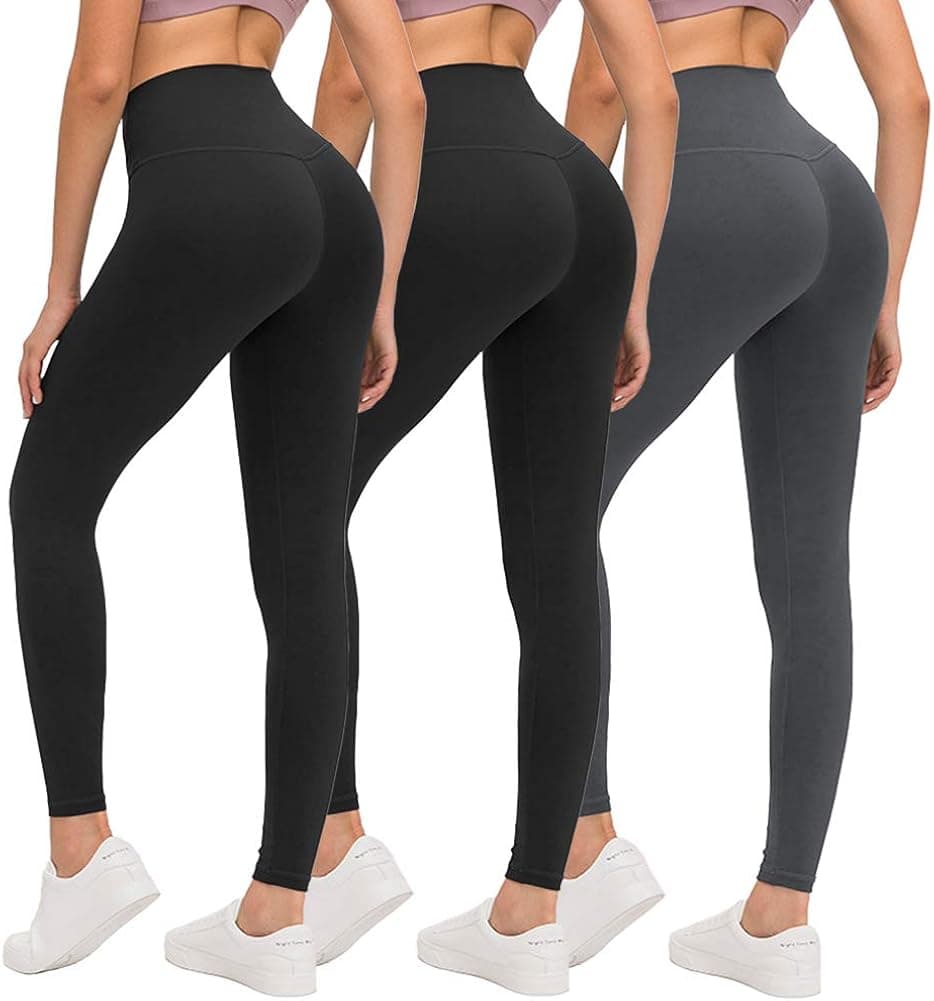 ZOOSIXX High Waisted Leggings for Women - Athletic Soft Tummy Control Yoga Pants for Workout Running Cycling