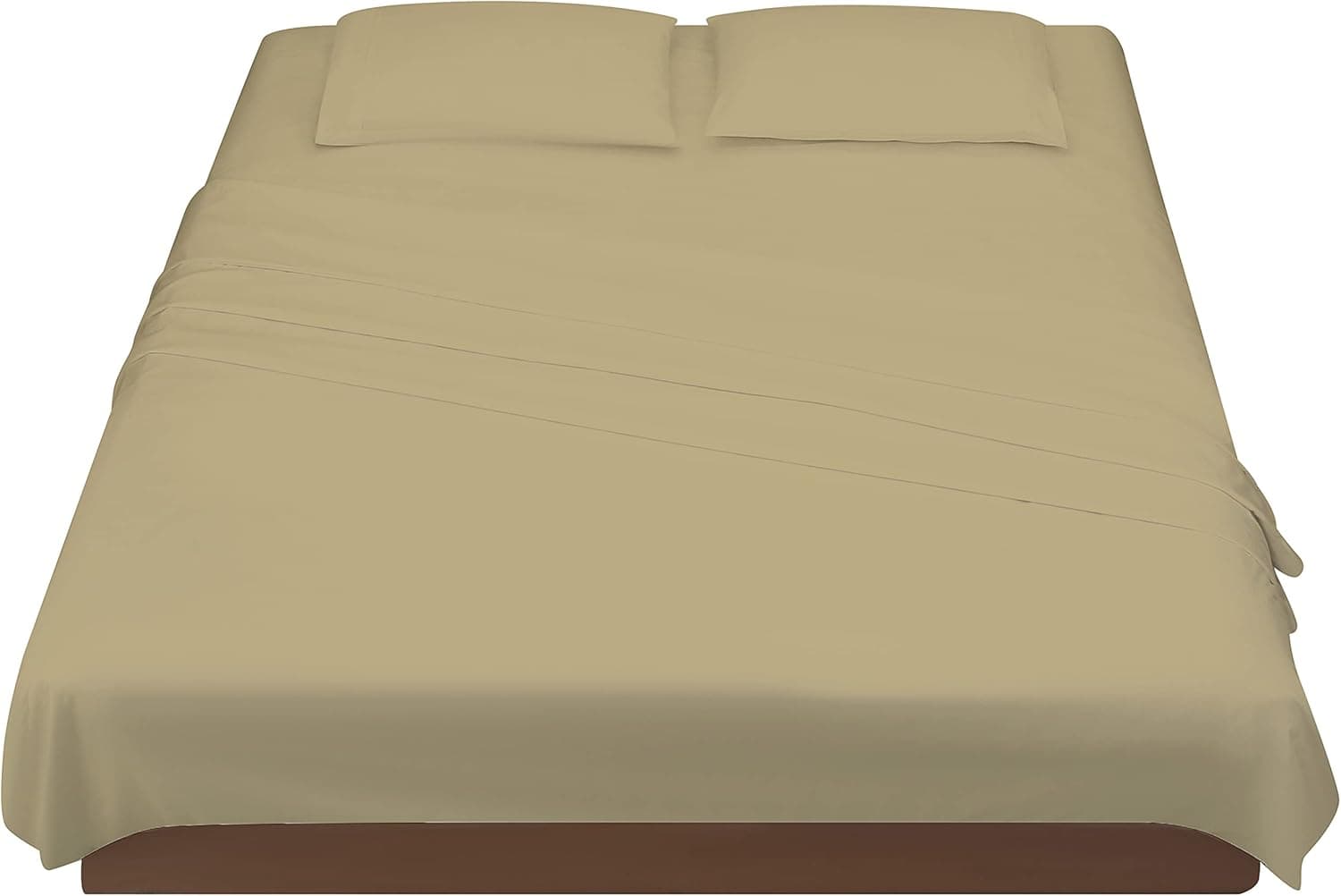 Twin Size Sheets Set - 4 Piece Super Soft Microfiber 2200 Thread Count Sheet Set - Bed Sheets - Wrinkle Free Bed Sheet - Luxurious Deep Pocket 16 Inches Bed Sheets - Khaki Bed Sheet