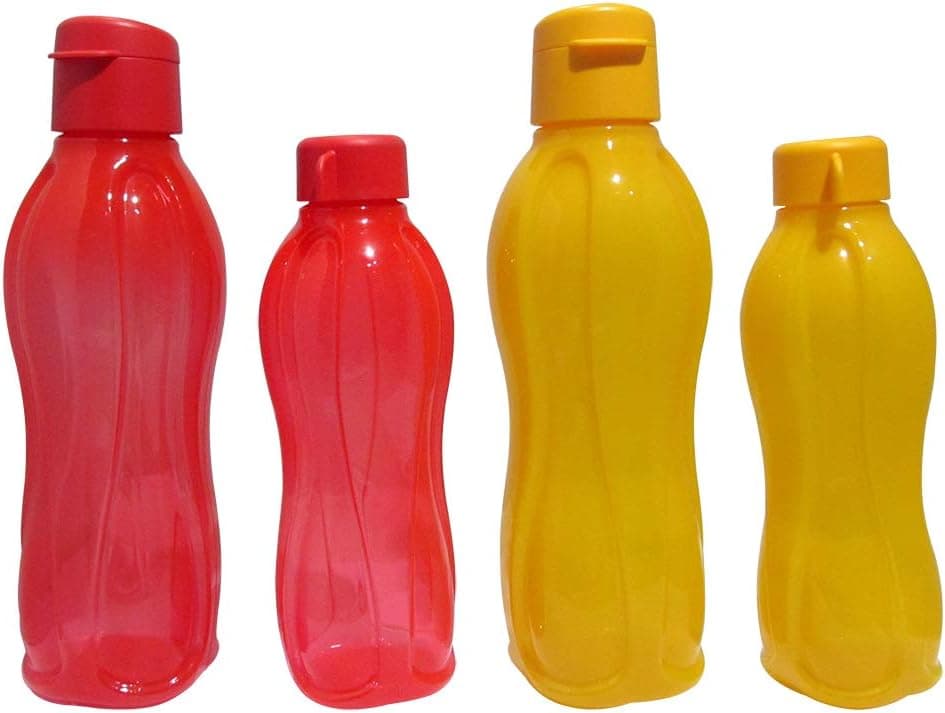 Tupperware TP-240-T500 Aquasafe Sports Water Bottle (Screw Top Round 500ml, 4 Pcs)