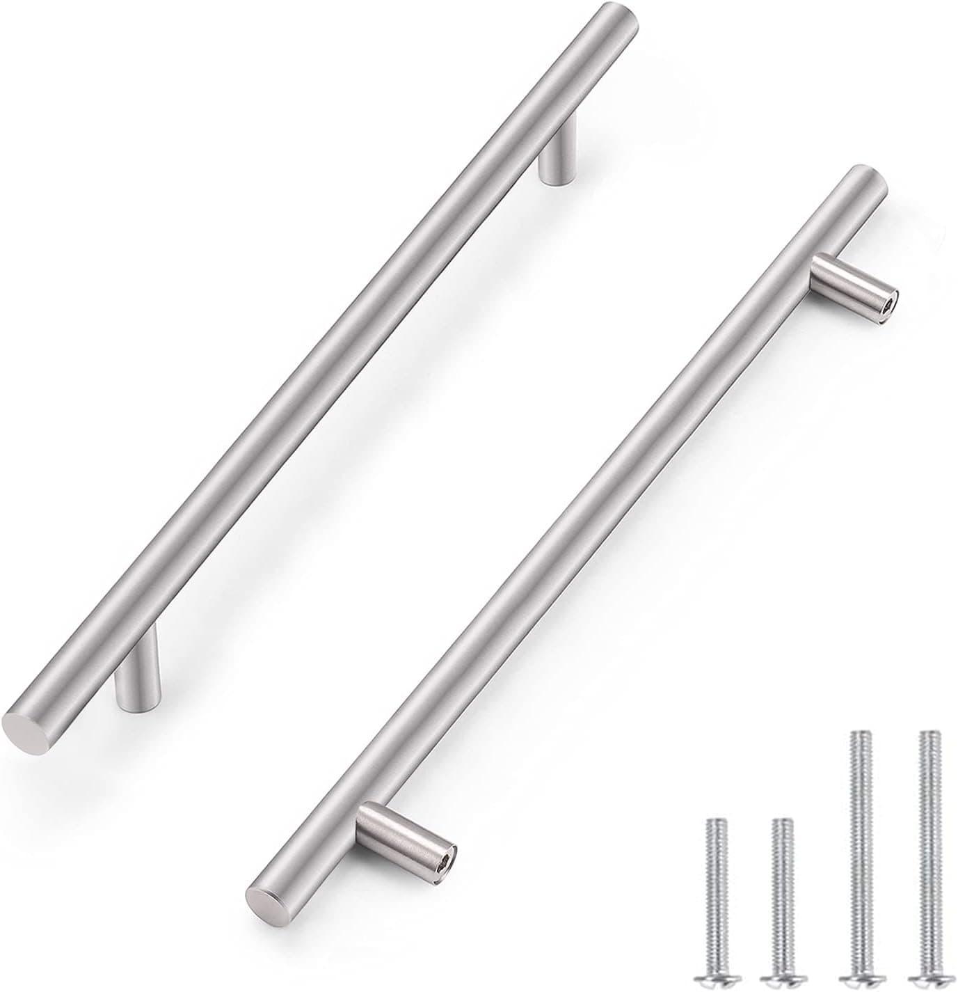 Probrico 20 Pack 192mm(7-1/2inch) Hole Centers Stainless Steel Kitchen Cabinet Door Handles and Pulls Cabinet Knobs Length 256mm(10inch) Brushed Nickel