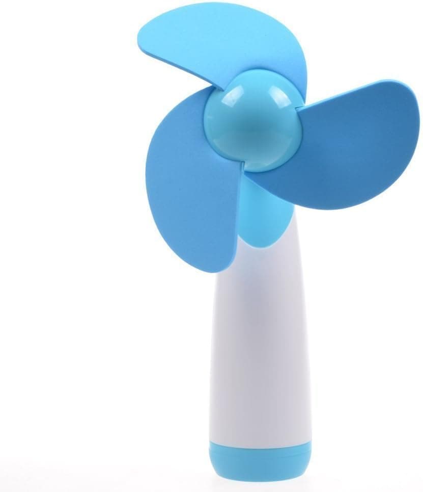 Mini Portable Handheld Fan Super Mute AA Battery Operated Air Fan Cooling Fan Electric Personal Fans for Home and Travel (Blue)