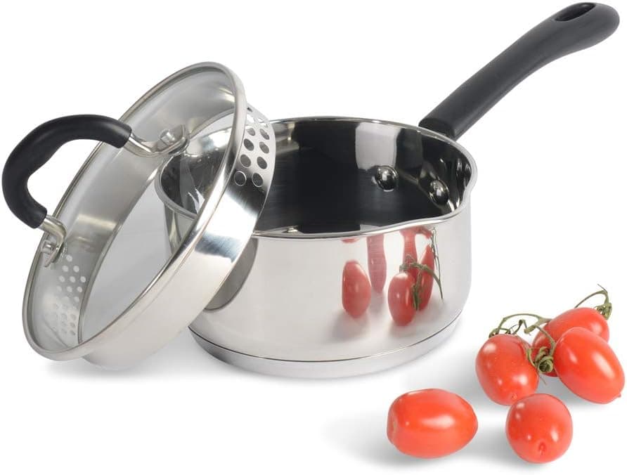 ProCook Gourmet Stainless Steel Induction Strain & Pour Saucepan & Lid