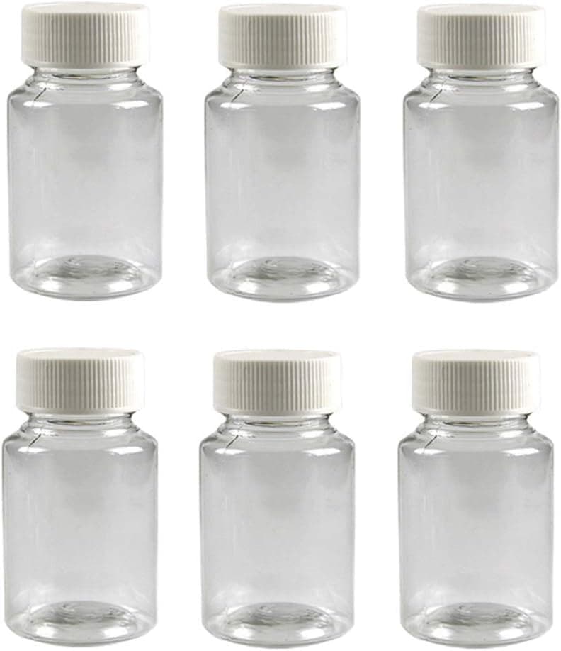 VASANA 12PCS 15ml Clear Empty Portable Plastic Pill Bottles with White Screw Cap Pill Tablet Holder Storage Container Travel Pill Packing Jar for Liquid Solid Powder Medicine Chemical Dispense