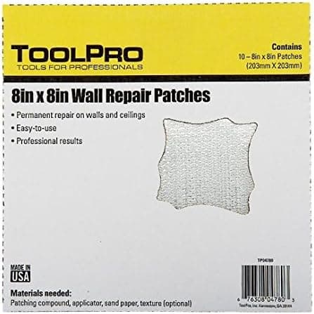ToolPro 8 x 8" Wall Repair Patches, 10 Pack