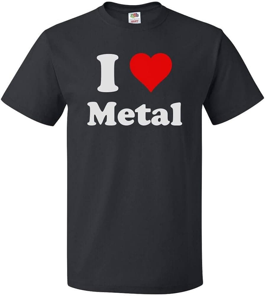 ShirtScope I Love Metal T Shirt I Heart Metal