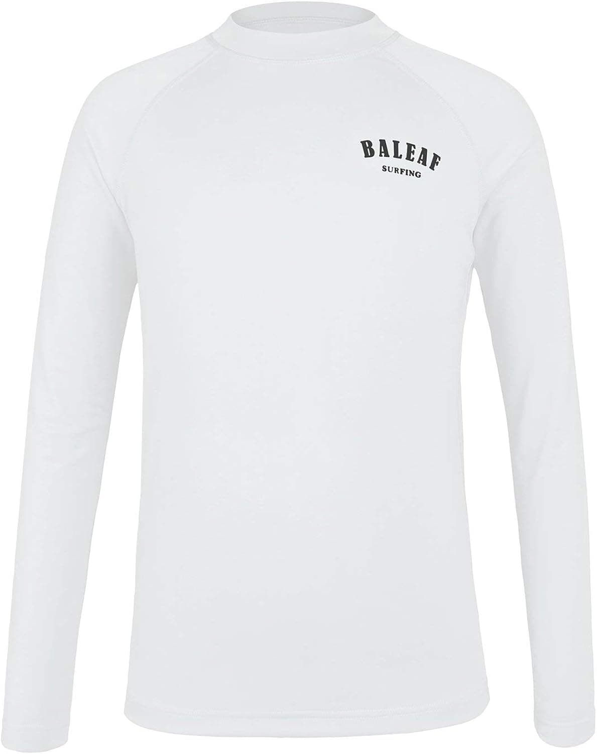 BALEAF Boys' Athletic Shirts Long Sleeve Rashguard Quick Dry Swim Top UPF 50+ Shirt White XL