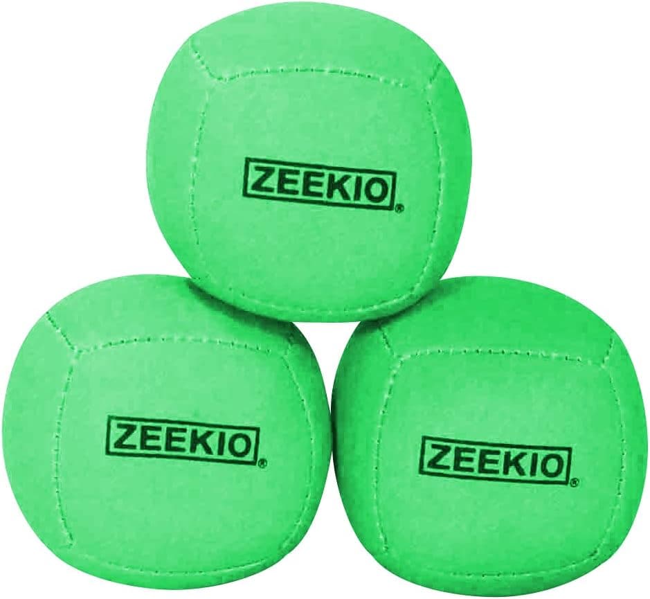 Zeekio Lunar Juggling Balls - 110 g Professional UV Reactive 6 Panel Ball - Pack of 3