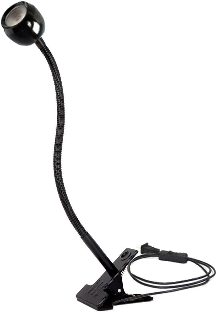 Anywayled Clip on Desk Lamp, Clip on Light with Flexible Gooseneck, USB Clamp Fixture Table Lamp, 5W LED Clip Reading Light, Night Book Light for Bed Headboard Bedside Office Workbench PC, Cold White