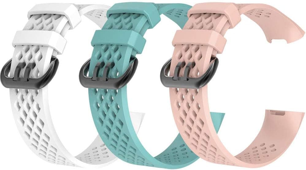 ZSZCXD Compatible for Fitbit Charge 4 / Fitbit Charge 3 / Charge 3 SE, Soft Silicone Replacement Wristband Sport Band for Women Men,Small and Large