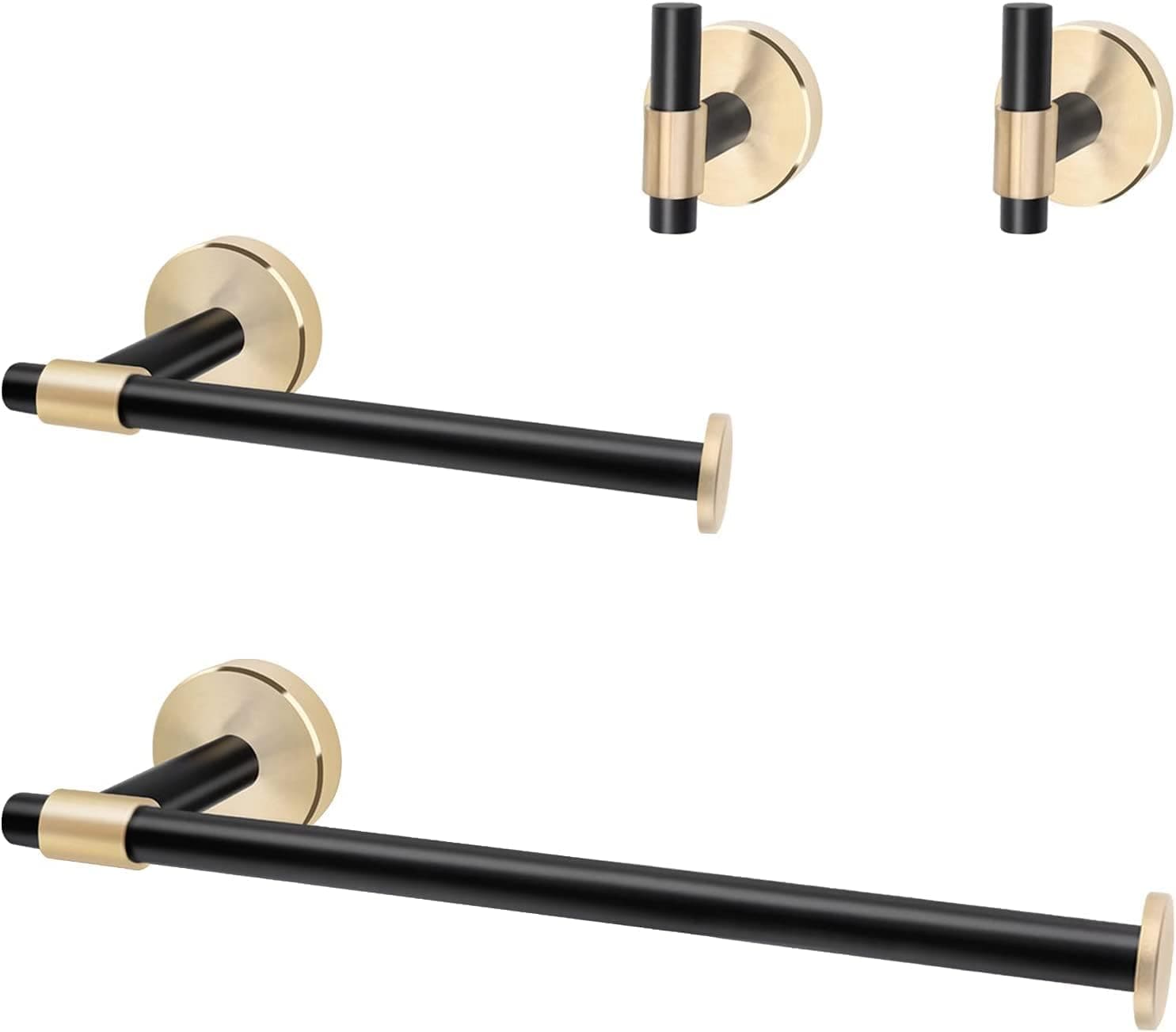 Ralbay Bathroom Hardware 4 Piece Towel Bar Set, Stainless Steel Towel Racks Round Wall Mounted Bath Hardware Accessories