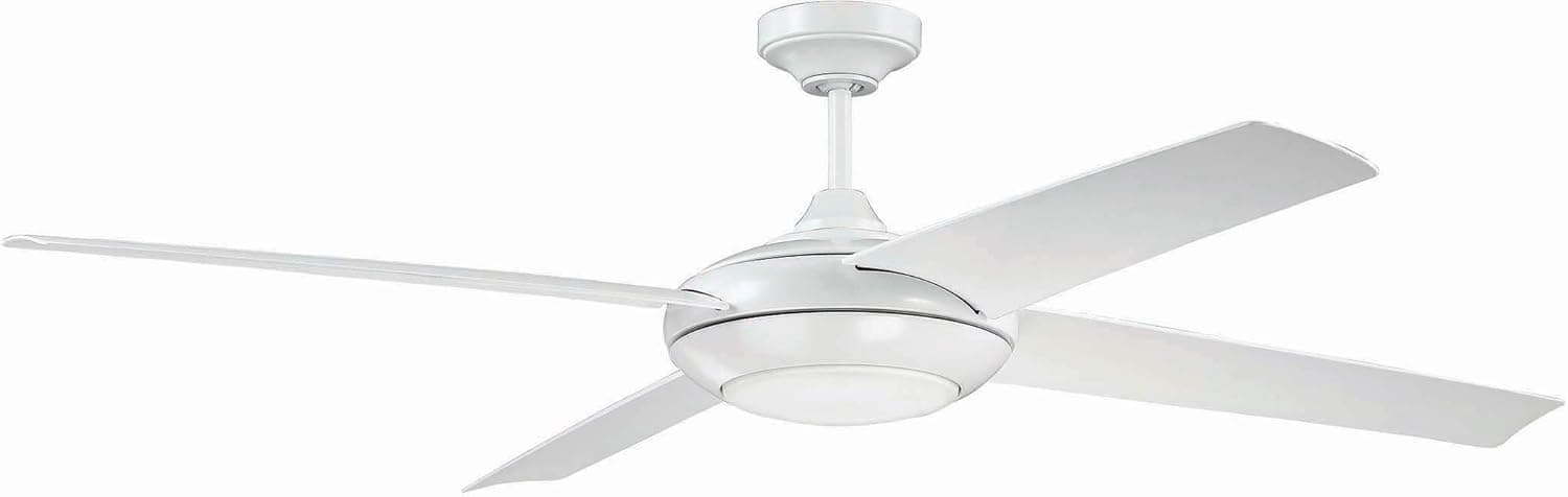 Craftmade MOD60W4 Moderne 60" Ceiling Fan with 22 Watts LED Light Kit and Remote Control, 4 ABS Blades, White
