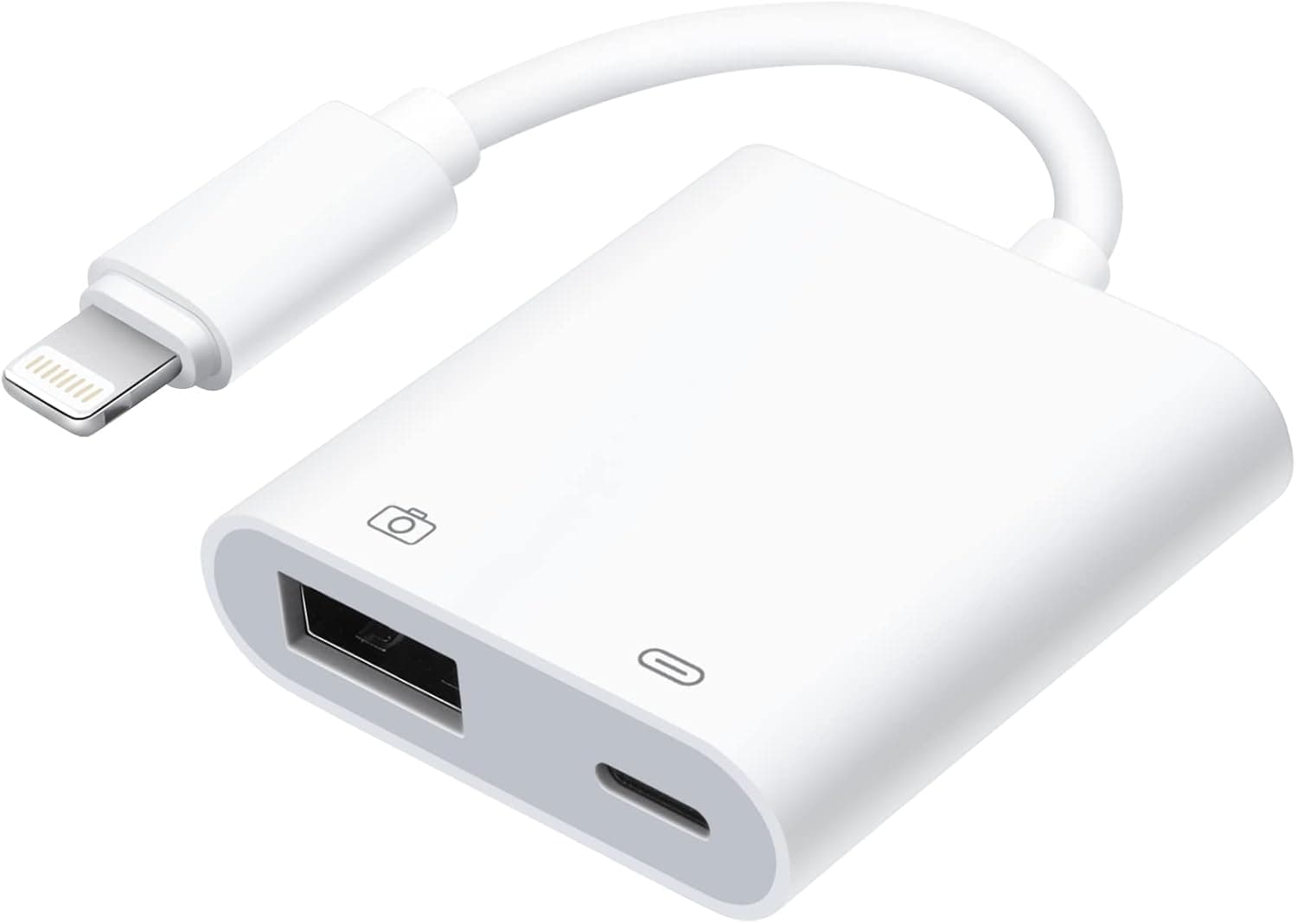 [Apple MFi Certified] USB Camera OTG Adapter with Charging Port, Lightning Male to USB Female Adapter for iPhone/iPad/Card Reader/USB Flash Drive/Keyboard/Mouse Plug and Play