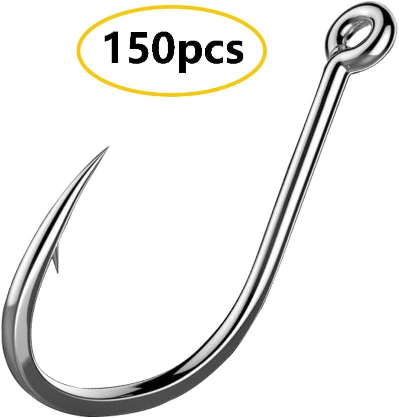Dyxssm 150pcs/lot Circle Fishing Hooks Extra Strength Octopus Barb Fishing Hook with Offset Ponit (10# (150pcs))