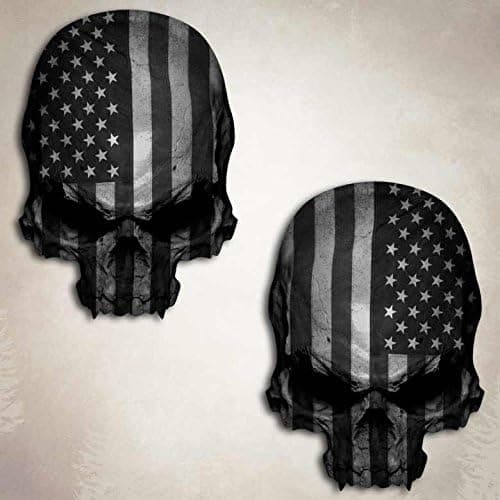 Aftershock Decals Subdued Military USA Flag Skull Decal