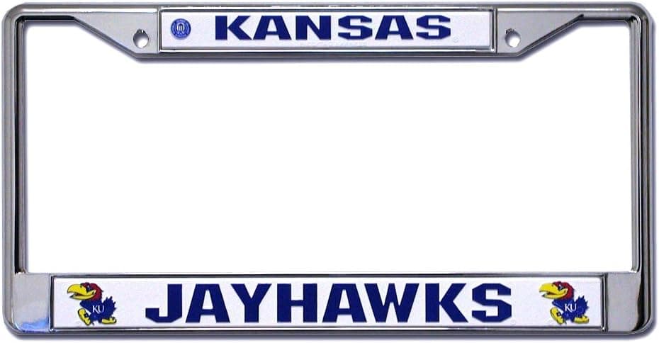 Kansas Jayhawks Chrome License Plate Frame