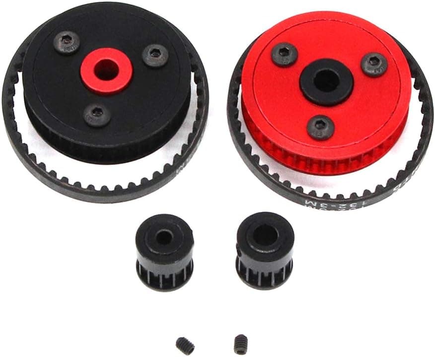 UXELY 1/10 RC Belt Drive Transmission Gears System, RC Car Crawler Axial Upgrade DIY Parts, Stable Belt Drive Transmission Gears, for SCX10 90046