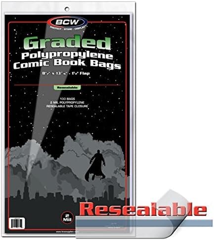 Resealable Bag for Graded Comics (100 Bags)