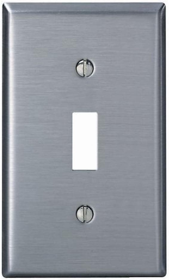 Leviton 004-84001-04 Single Gang Stainless Steel Single Toggle Wallplate - 10 Pack