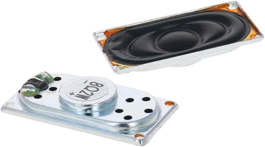 Fielect 2Pcs DIY Magnetic Speaker 2W 8 Ohm 40 x 20mm (L x W) Rectangle Shape Replacement Loudspeaker