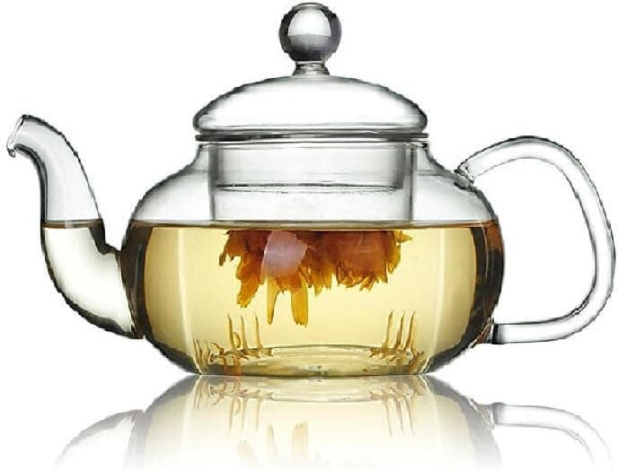 Yeme Glass Teapot Heat Resistant with Infuser 27.1 oz or 800ml H13
