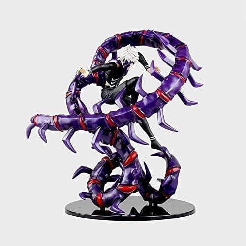 Skwenp Anime Statue Tokyo Ghouls Series Jin Muyan Big War Big Insect Toy Statue PVC Handmade Model Collection Decoration 28 cm White Hair Awakening Jin Muyan Half Heger Ver