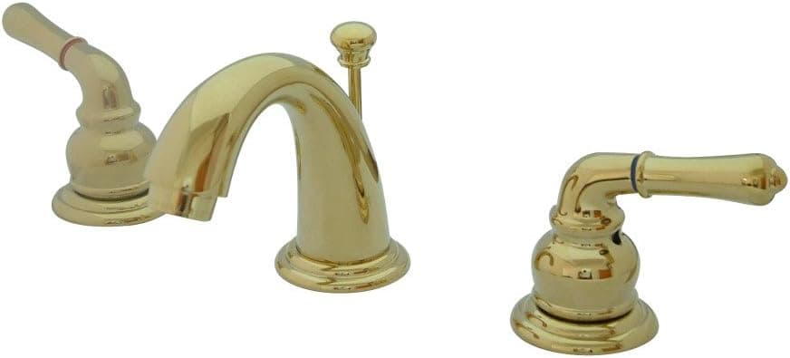 Kingston Brass KB912 Magellan II Mini Widespread Lavatory Faucet with Brass Pop-Up, Polished Brass