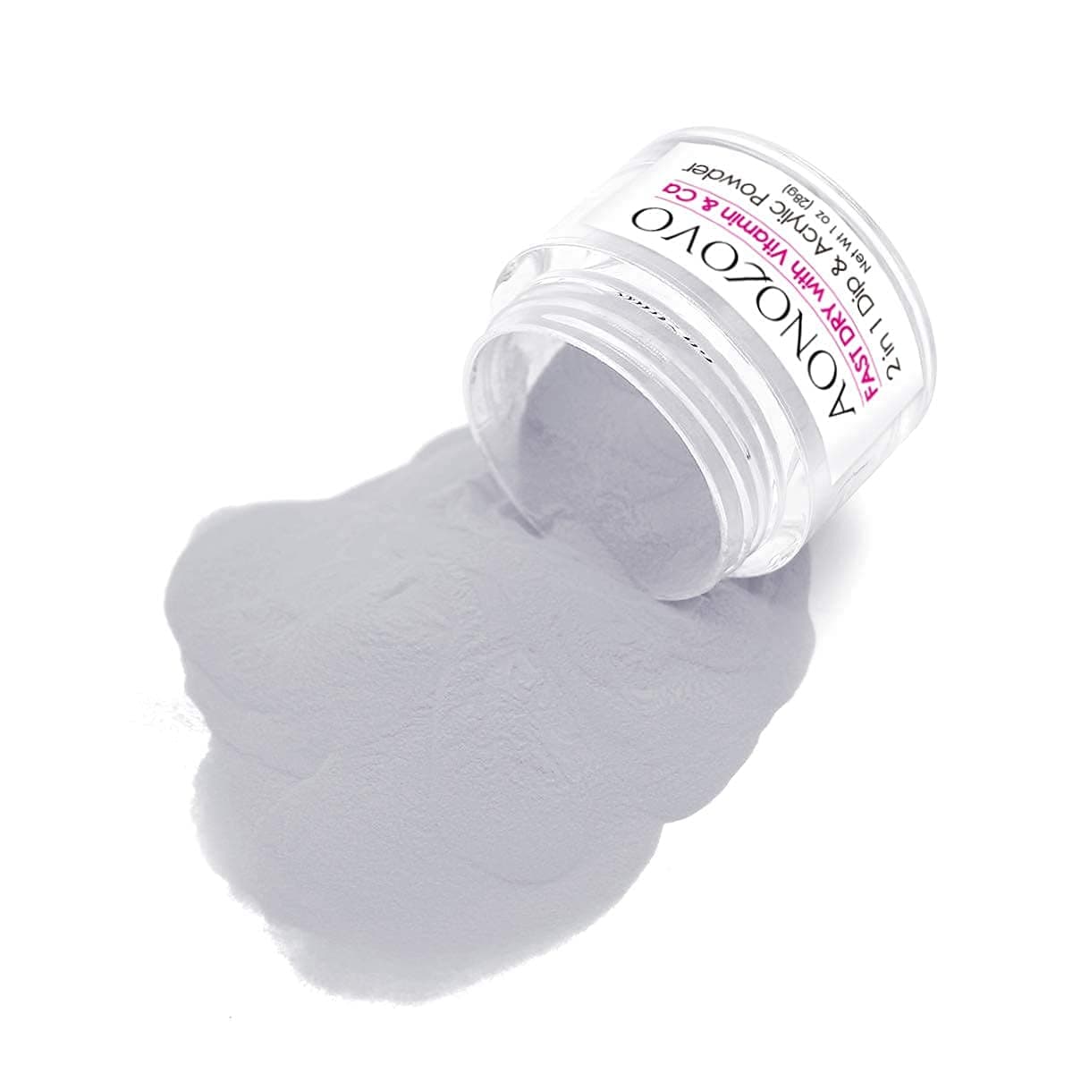 Gray Dip Powder AONOLOVO Dipping Powder French Nail Art Manicure Salon DIY at Home, Odor-Free, Long-Lasting, No Needed Nail Dryer, 1 Oz (049)