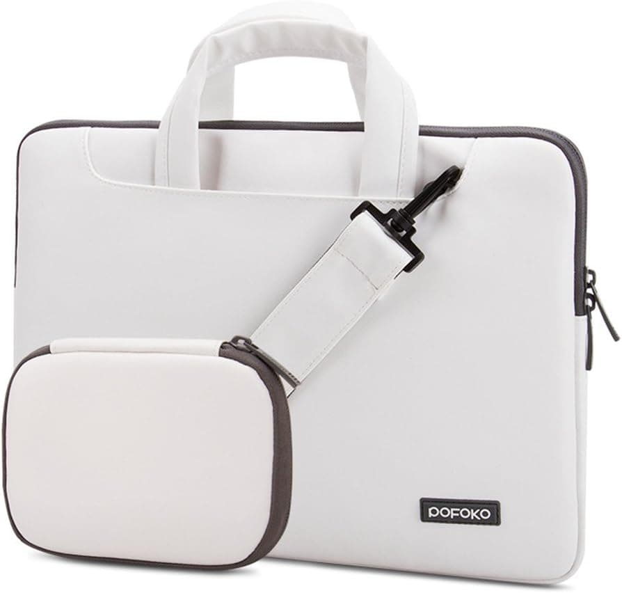 KOSOX New LITA 15 15.4" 15.4 inch PU Laptop Carrying Case/Shoulder Messenger Bag, White